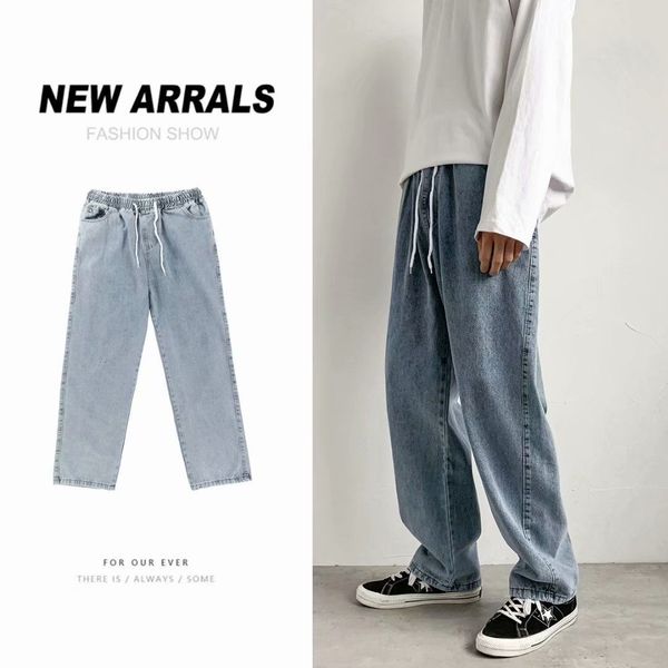 2021 men's brim pants spring and winter new light straight through rubbing jeans fashion young clothes 5ikk, Blue 
2021 men's brim pants spring and winter new light straight through rubbing jeans fashion young clothes 5ikk, Blue