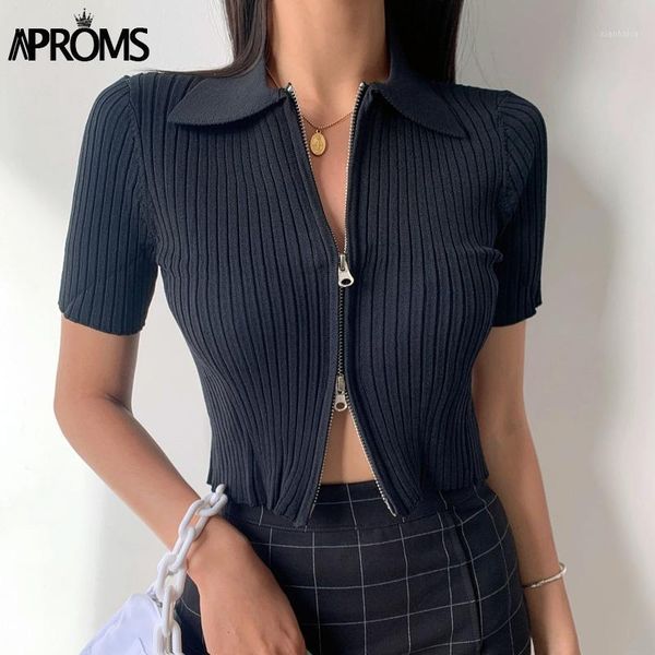 aproms white ribbed knitted crop female high waist short sleeve basic t-shirt 2020 double zippers tshirt for women clothing1
aproms white ribbed knitted crop female high waist short sleeve basic t-shirt 2020 double zippers tshirt for women clothing1