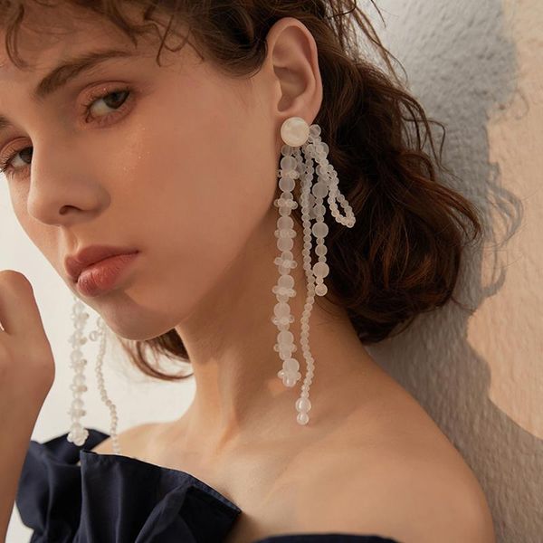 aensoa 2020 handmade exaggerated acrylic beads earrings for woman korean beaded white bowknot pendant earring big long earrings, Silver
aensoa 2020 handmade exaggerated acrylic beads earrings for woman korean beaded white bowknot pendant earring big long earrings, Silver