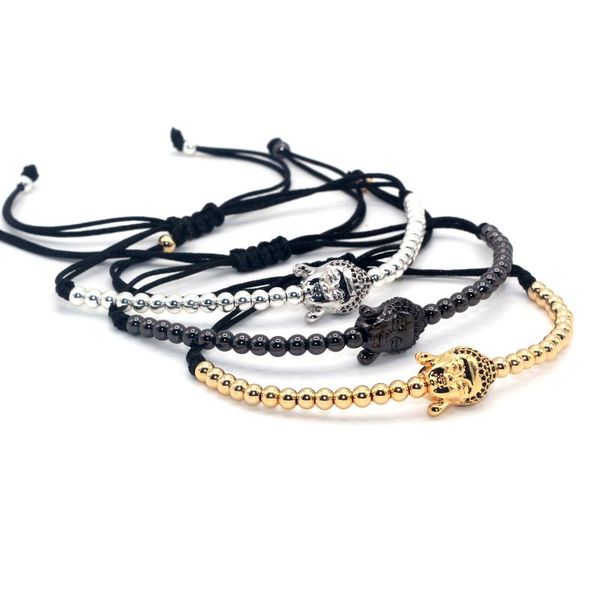 charm bracelets summer geometric bracelet men real plated micro pave cz copper buddha head macrame & 4mm bead, Golden;silver
charm bracelets summer geometric bracelet men real plated micro pave cz copper buddha head macrame & 4mm bead, Golden;silver