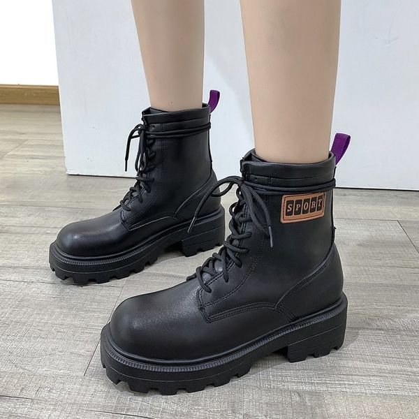 chunky motorcycle boots women lace-up cool fashionable middle heel round toe microfiber upper black grey martin boots
chunky motorcycle boots women lace-up cool fashionable middle heel round toe microfiber upper black grey martin boots