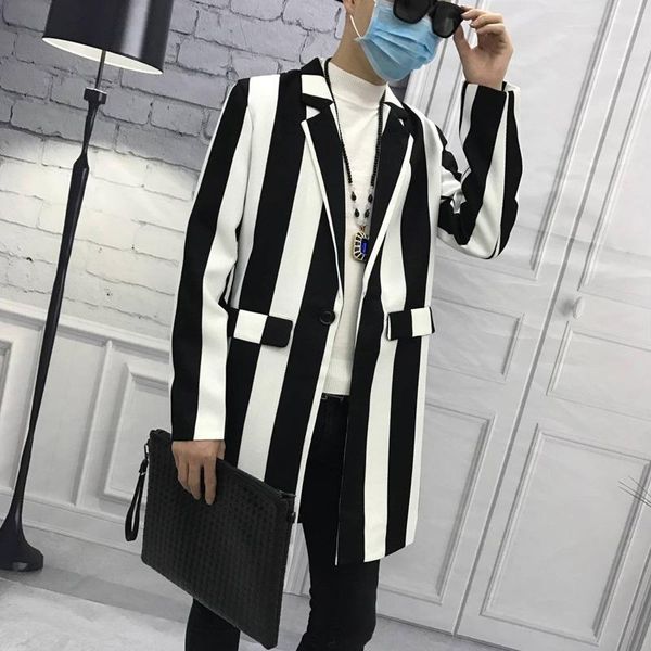 men striped coat long section windbreaker men's trench jacket slim casual wild handsome hair stylist men's clothing s-3xl, Tan;black
men striped coat long section windbreaker men's trench jacket slim casual wild handsome hair stylist men's clothing s-3xl, Tan;black