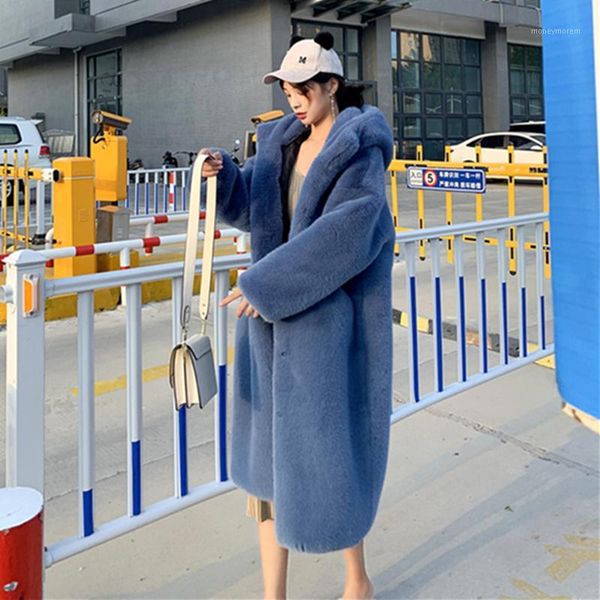 women's fur & faux winter women coat luxury long loose hooded overcoat thick warm plus size female plush coats1, Black
women's fur & faux winter women coat luxury long loose hooded overcoat thick warm plus size female plush coats1, Black