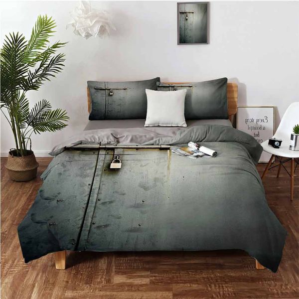 close up p of abandoned warehouse home store door with a hanging lock printbedding 3-piece set
close up p of abandoned warehouse home store door with a hanging lock printbedding 3-piece set
