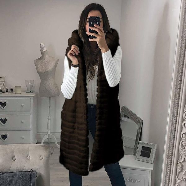 long hooded faux fur waistcoat women autumn winter sleeveless fur vest ladies stripe casual clothes elegant long coat1, Black;white
long hooded faux fur waistcoat women autumn winter sleeveless fur vest ladies stripe casual clothes elegant long coat1, Black;white