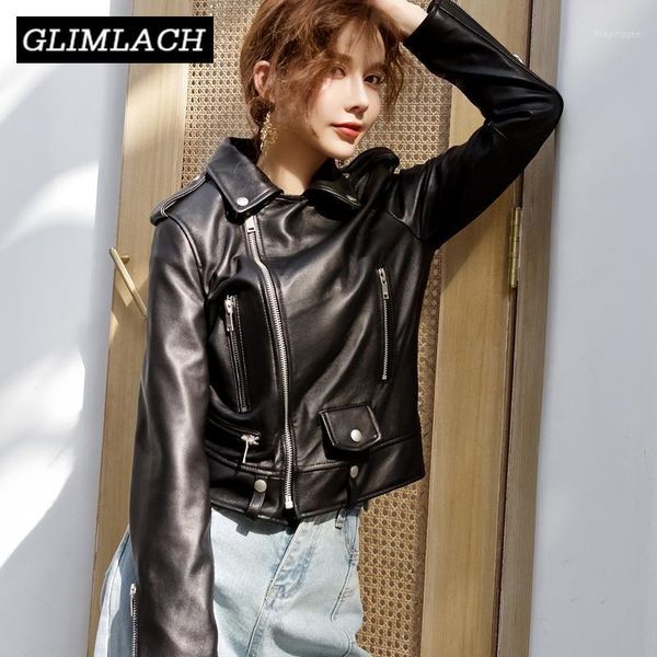 women's leather & faux women plus size sheepskin genuine jackets autumn slim motorcycle biker jacket ladies real coats chaqueta mujer1, Black
women's leather & faux women plus size sheepskin genuine jackets autumn slim motorcycle biker jacket ladies real coats chaqueta mujer1, Black