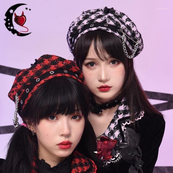 japanese harajuku vintage red pink plaid chain woolen beret women girls autumn winte warm cute painter caps1, Blue;gray
japanese harajuku vintage red pink plaid chain woolen beret women girls autumn winte warm cute painter caps1, Blue;gray