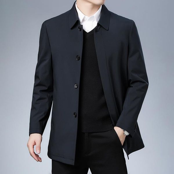 new cold resistant and warm winter coat with down thickening middle aged men's jacket white duck down jacket, Black
new cold resistant and warm winter coat with down thickening middle aged men's jacket white duck down jacket, Black