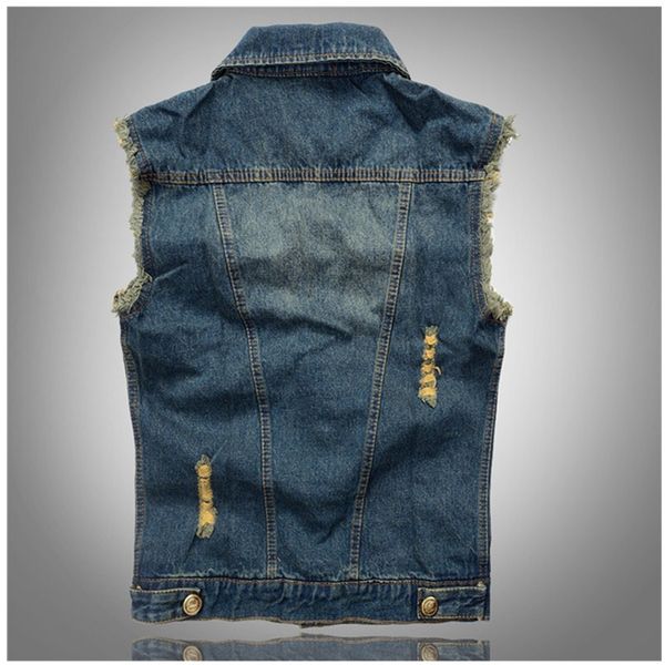 fall- new men's denim vest for men's fashion vest code hole casual denim jacket, Black;white
fall- new men's denim vest for men's fashion vest code hole casual denim jacket, Black;white