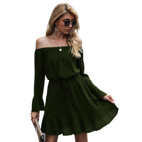 casual dresses autumn and winter women's flared sleeve ruffle dress party women evening 2021, Black;gray
casual dresses autumn and winter women's flared sleeve ruffle dress party women evening 2021, Black;gray