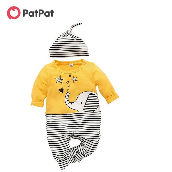 patpat spring and autumn new cotton newborn casual cute elephant print striped jumpsuit jumpsuit and hat set crawler for baby t200706, Blue
patpat spring and autumn new cotton newborn casual cute elephant print striped jumpsuit jumpsuit and hat set crawler for baby t200706, Blue