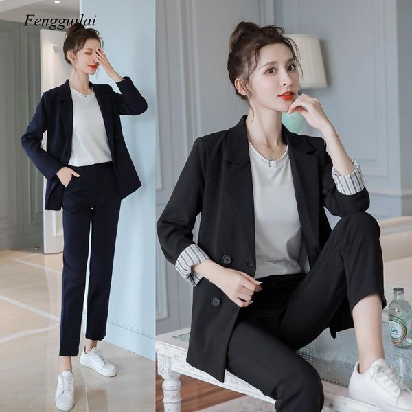 fashion women blazer suits long sleeve single-breasted pants set office ladies two-piece sets, White
fashion women blazer suits long sleeve single-breasted pants set office ladies two-piece sets, White