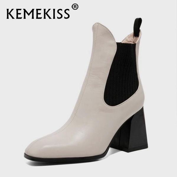 boots kemekiss real leather women ankle thick high heel square toe slip on shoes winter warm party footwear size 33-40, Black
boots kemekiss real leather women ankle thick high heel square toe slip on shoes winter warm party footwear size 33-40, Black