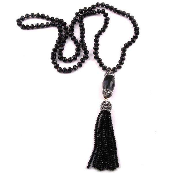 pendant necklaces fashion bohemian jewelry crystal glass knotted handmake paved tubes tassel long necklace, Silver
pendant necklaces fashion bohemian jewelry crystal glass knotted handmake paved tubes tassel long necklace, Silver