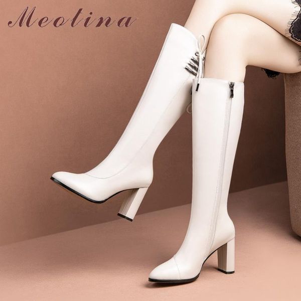 boots meotina winter knee high women natural genuine leather chunky heel long bow zipper super shoes lady 34-391, Black
boots meotina winter knee high women natural genuine leather chunky heel long bow zipper super shoes lady 34-391, Black