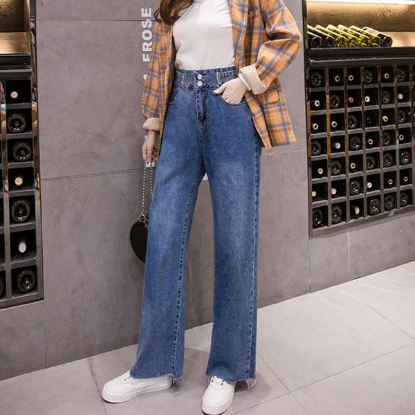 women's jeans limiguyue spring women denim casual two buttons straight long pants high waisted mercerized cotton trousers k088, Blue
women's jeans limiguyue spring women denim casual two buttons straight long pants high waisted mercerized cotton trousers k088, Blue
