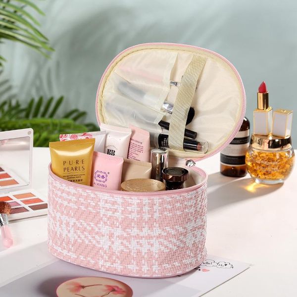 portable hand woven travel makeup bag zipper toiletry organizer tote professional handbag cosmetic bag
portable hand woven travel makeup bag zipper toiletry organizer tote professional handbag cosmetic bag