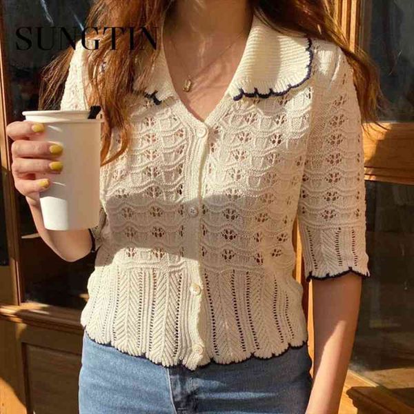 cropped knitted hollow out short cardigan women korean vintage thin sweaters casual jumpers sweet cute single breasted, White;black
cropped knitted hollow out short cardigan women korean vintage thin sweaters casual jumpers sweet cute single breasted, White;black
