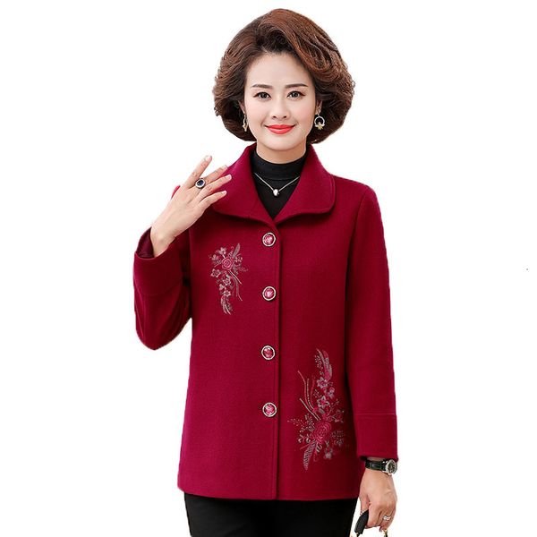 new autumn middle-aged elderly female woolen short embroidered casual wool plus size outerwear r447 np9b, Black
new autumn middle-aged elderly female woolen short embroidered casual wool plus size outerwear r447 np9b, Black