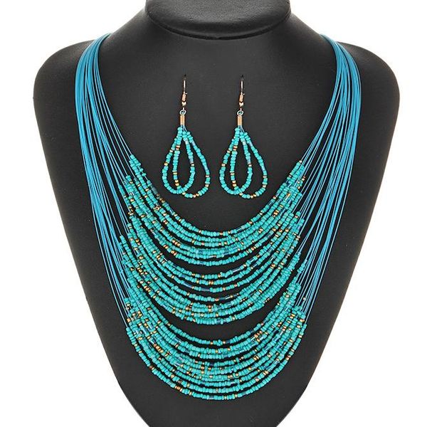 boho jewelry set bohemian rice beads beaded multi-layer necklaces and earrings sets for women fashion party jewellery new gifts, Silver
boho jewelry set bohemian rice beads beaded multi-layer necklaces and earrings sets for women fashion party jewellery new gifts, Silver