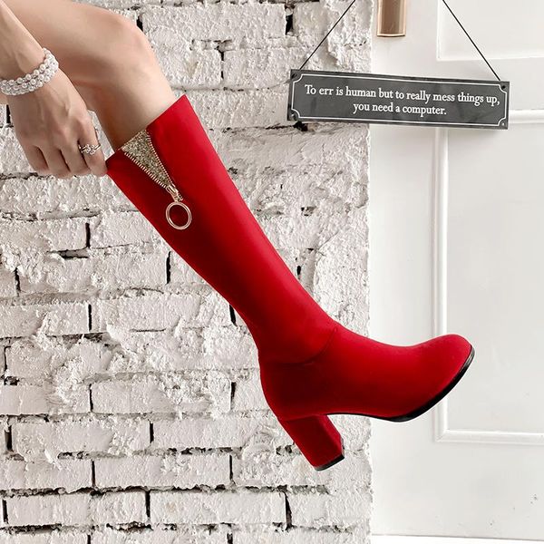 boots autumn winter knee high women black red women's luxury casual square heel long fashion party shoes female
boots autumn winter knee high women black red women's luxury casual square heel long fashion party shoes female