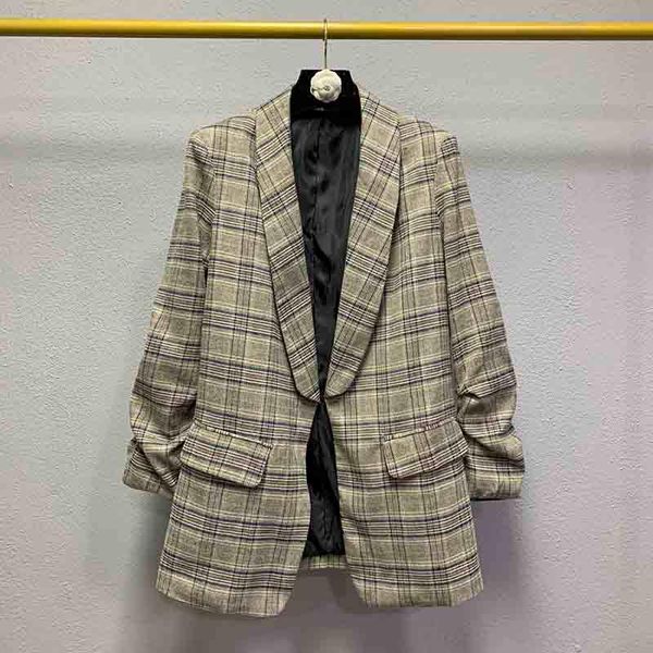 women's suits & blazers casual suit coat fashion plaid ladies jacket korean retro pleated sleeve blazer female wild, White;black
women's suits & blazers casual suit coat fashion plaid ladies jacket korean retro pleated sleeve blazer female wild, White;black