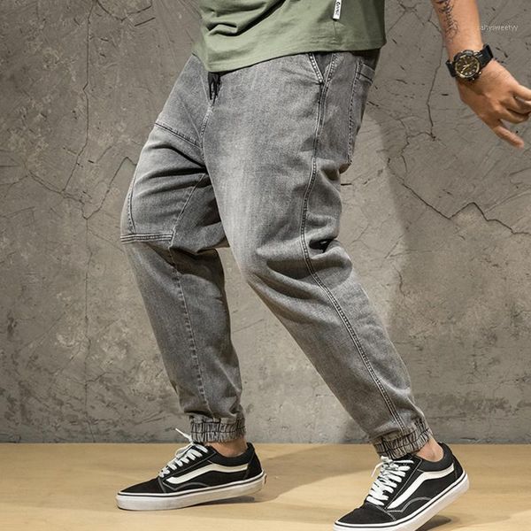 men's jeans men harem pants loose cotton oversized denim casual elastic nine-point gray fatty man1, Blue
men's jeans men harem pants loose cotton oversized denim casual elastic nine-point gray fatty man1, Blue