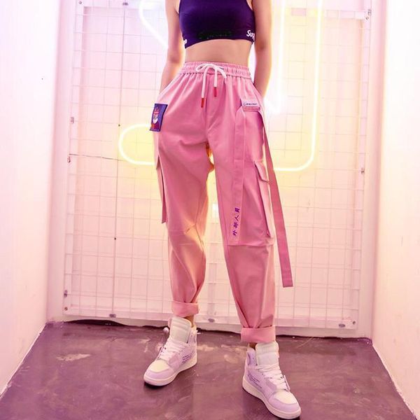 harajuku hip hop women cargo pants high waist korean pants ribbon pink trousers female loose joggers sweatpants pockets, Black;white
harajuku hip hop women cargo pants high waist korean pants ribbon pink trousers female loose joggers sweatpants pockets, Black;white