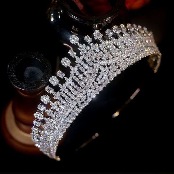 full cubic zirconia queen crown wedding bride tiaras and crowns beauty pageant birthday party ladies hair accessories, Silver
full cubic zirconia queen crown wedding bride tiaras and crowns beauty pageant birthday party ladies hair accessories, Silver
