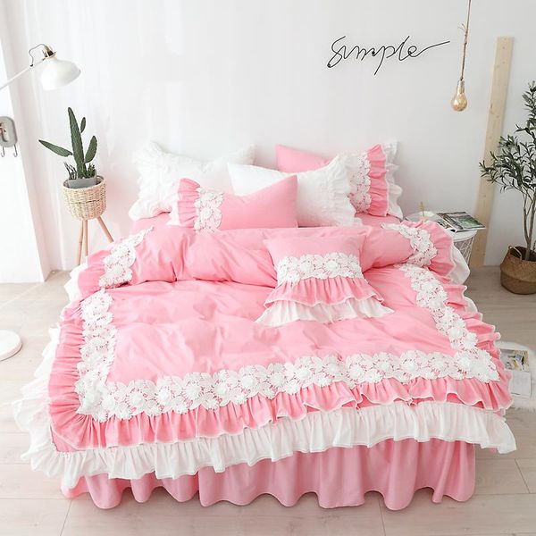 bedding sets 3/4pcs luxury set pink size embroidery ruffle lace double duvet cover bedskirt princess warm pillow case white
bedding sets 3/4pcs luxury set pink size embroidery ruffle lace double duvet cover bedskirt princess warm pillow case white