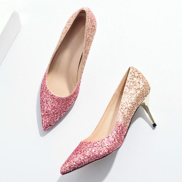 dress shoes 2021 bling wedding for women gradient color pointed toe pumps luxury sequined high heels party woman, Black
dress shoes 2021 bling wedding for women gradient color pointed toe pumps luxury sequined high heels party woman, Black