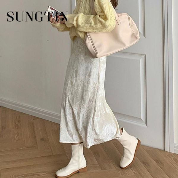 skirts sungtin high waist velvet skirt women vintage white casual female quality elegant loose straight korean chic, Black
skirts sungtin high waist velvet skirt women vintage white casual female quality elegant loose straight korean chic, Black