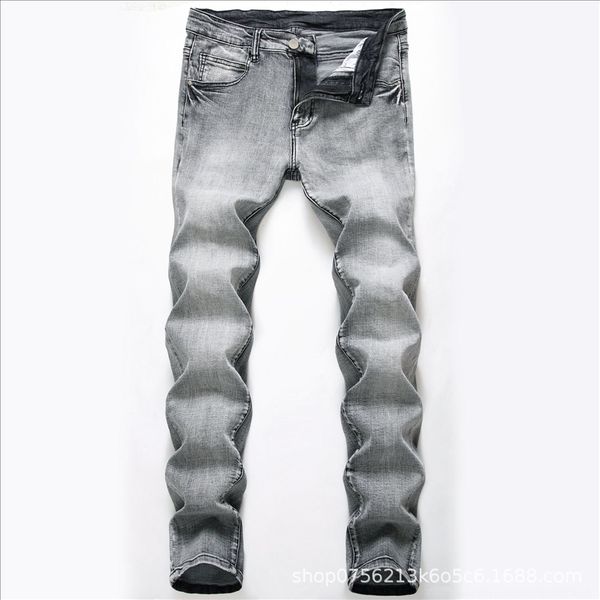 vew5s four seasons wear nostalgic straight and gray white denim four seasons men's wear nostalgic denim straight men's jeans and j, Blue