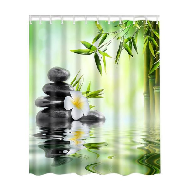 Bamboo Forest /Colorful Tree / Deer / Vessel / Stone Waterproof Shower Curtains Bathroom Creative Polyester Bath Curtain LJ201130