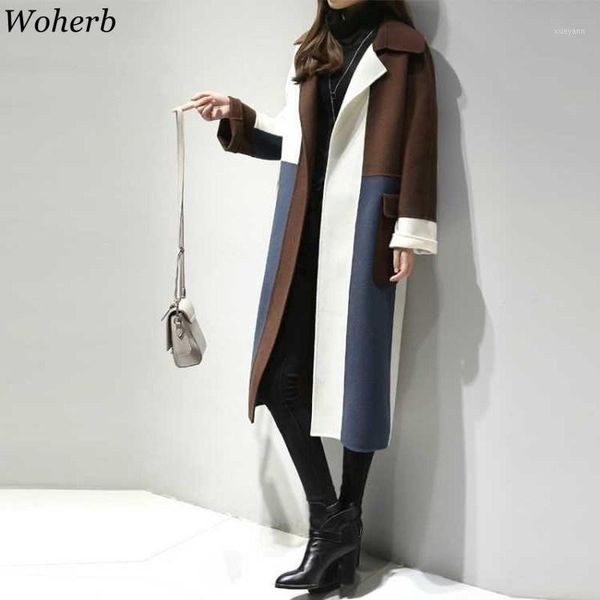 woherb 2019 autumn winter women coat and jacket contrast patchwork long sleeve striped wool coats casual streetwear outerwear1, Black
woherb 2019 autumn winter women coat and jacket contrast patchwork long sleeve striped wool coats casual streetwear outerwear1, Black