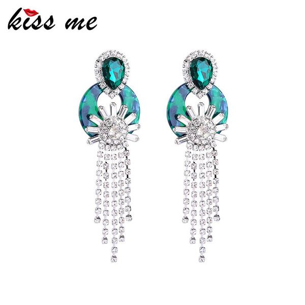 kissme luxury crystal chains tassel drop earrings for women leopard grain acrylic round sheet dangle earrings fashion accessory, Silver
kissme luxury crystal chains tassel drop earrings for women leopard grain acrylic round sheet dangle earrings fashion accessory, Silver