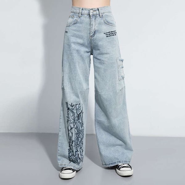 2020 summer new embroidered washed jeans fashion brand women's personality bf street wide leg pants 2560, Blue
2020 summer new embroidered washed jeans fashion brand women's personality bf street wide leg pants 2560, Blue