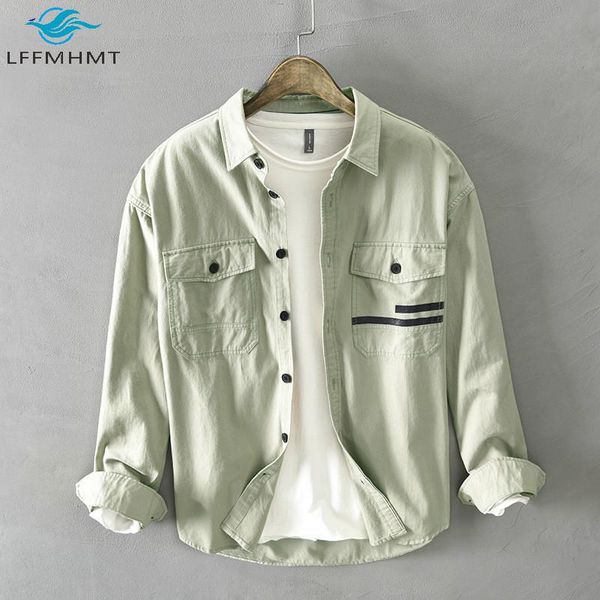 men spring fall korean style 100% cotton shirt male casual loose long sleeve lapel double pocket trendy outwear, White;black
men spring fall korean style 100% cotton shirt male casual loose long sleeve lapel double pocket trendy outwear, White;black