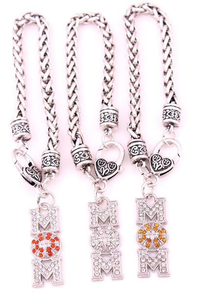 antique sliver plated zinc studded with sparkling crystal mom basketball sporty charm bracelet lobster-claw-clasps, Black
antique sliver plated zinc studded with sparkling crystal mom basketball sporty charm bracelet lobster-claw-clasps, Black