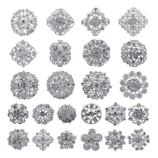 24pc clear rhinestone crystal flower brooches pins set diy wedding bouquet broaches kit, Gray
24pc clear rhinestone crystal flower brooches pins set diy wedding bouquet broaches kit, Gray