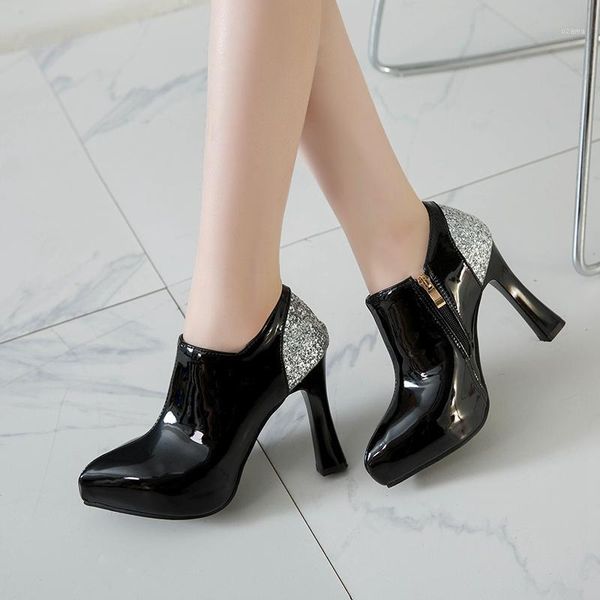 dress shoes luxury women designers large size 31-50 high heels platform pumps patent leather pointed toe office party t2185-41, Black
dress shoes luxury women designers large size 31-50 high heels platform pumps patent leather pointed toe office party t2185-41, Black