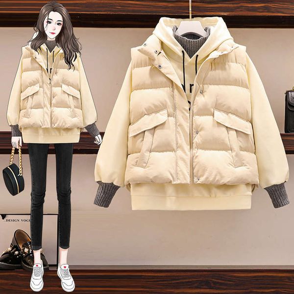 large women's winter 2020 new age reduction cotton padded jacket vest fat sister foreign style thin sweater two piece suit, Black
large women's winter 2020 new age reduction cotton padded jacket vest fat sister foreign style thin sweater two piece suit, Black