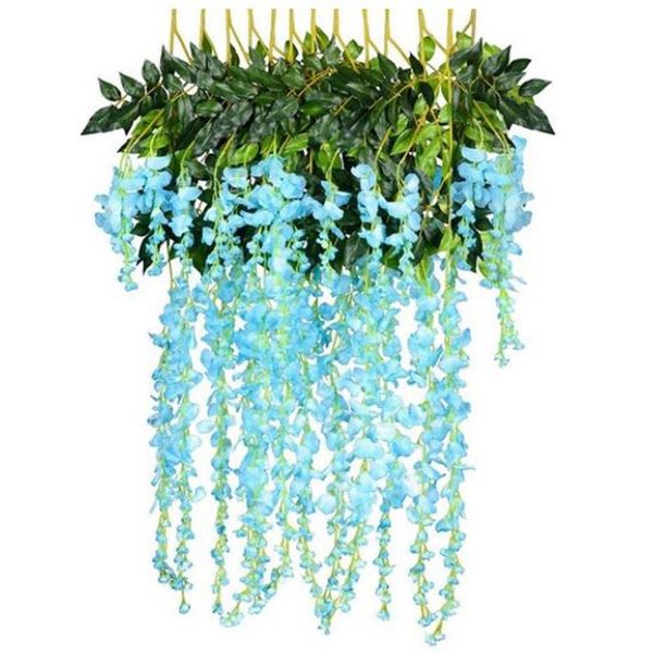 12 pcs pack artificial fake wisteria vine ratta hanging garland silk flowers string home party wedding decor blue
12 pcs pack artificial fake wisteria vine ratta hanging garland silk flowers string home party wedding decor blue