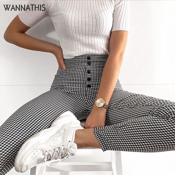 wannathis women vintage button high waist black and white plaid leggings autumn new slim fashion streetwear straight pencil pant y200418, Black;white
wannathis women vintage button high waist black and white plaid leggings autumn new slim fashion streetwear straight pencil pant y200418, Black;white