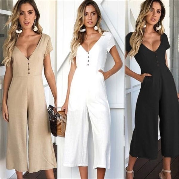 arrival women short sleeve v neck clubwear playsuit bodysuit party high waist loose jumpsuit chiffon long trousers y200401, Black;white
arrival women short sleeve v neck clubwear playsuit bodysuit party high waist loose jumpsuit chiffon long trousers y200401, Black;white