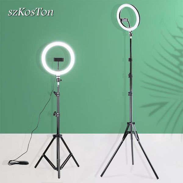 10'' Selfie Led Ring Light Pgraphy Lighting Selfie Lamp Usb Dimmable With 0.5m/1.6m/2m Tripod For Phone Youtube Video Live