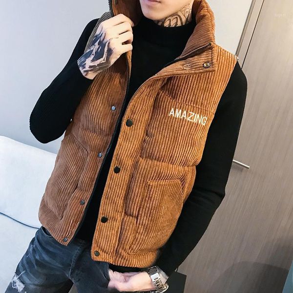 2020 new winter stand collar men's corduroy vest coat thick warm gilet men sleeveless jacket slim waistcoat plus size 5xl 6xl1, Black;white
2020 new winter stand collar men's corduroy vest coat thick warm gilet men sleeveless jacket slim waistcoat plus size 5xl 6xl1, Black;white