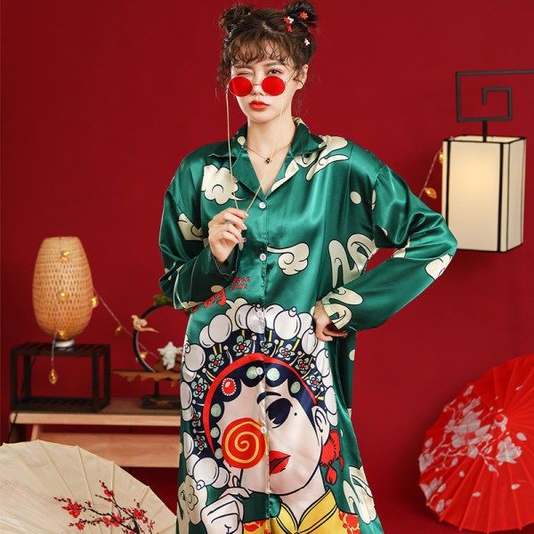 chinese style lady sleepshirt satin print nightdress home dressing gown intimate lingerie nightgown summer new homewear, Black;red
chinese style lady sleepshirt satin print nightdress home dressing gown intimate lingerie nightgown summer new homewear, Black;red