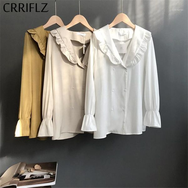 women's blouses & shirts spring flare sleeve chiffon blouse women large lapel solid casual loose shirt 2021 crriflz1, White
women's blouses & shirts spring flare sleeve chiffon blouse women large lapel solid casual loose shirt 2021 crriflz1, White