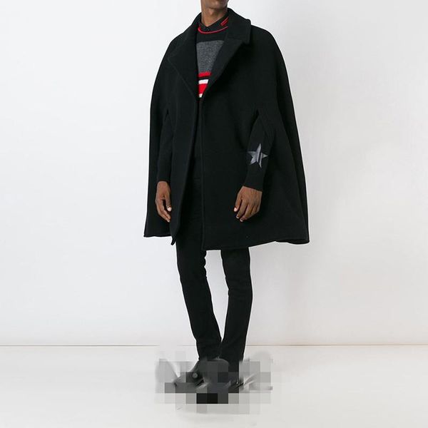 men's coat autumn winter men's woollen coat medium long woollen cardigan thick cape cape, Black
men's coat autumn winter men's woollen coat medium long woollen cardigan thick cape cape, Black